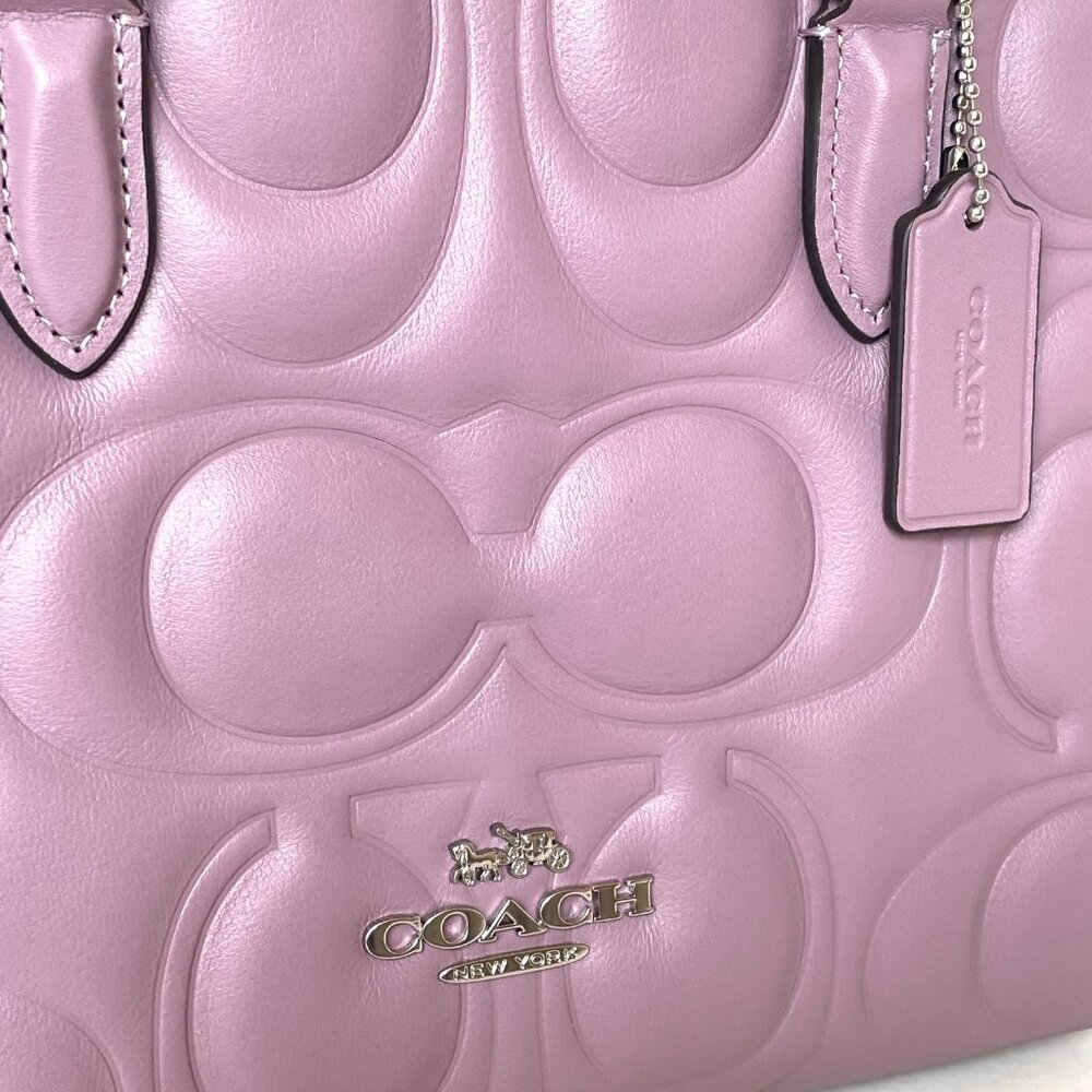 Coach Maggie Small Tote Jasmine Signature Leather Crossbody CY670 Purple - Picture 7 of 10